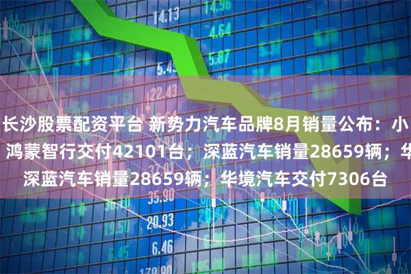 长沙股票配资平台 新势力汽车品牌8月销量公布：小米交付超30000台；鸿蒙智行交付42101台；深蓝汽车销量28659辆；华境汽车交付7306台
